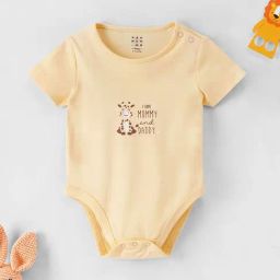 Ed-a-Mamma Baby Yellow Printed Bodysuit-image-1