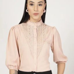 Style Quotient Peach Polyester Solid Shirt-image-19