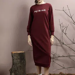 Athena Alphanumeric Printed Cotton T-shirt Midi Dress-picture-6