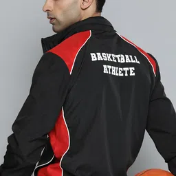 HRX By Hrithik Roshan Basketball Men Jet Black Packable Colourblock Jackets-image-11