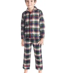 Cherry Crumble by Nitt Hyman Kids Multicolor Checkered After Dark Nightsuit-image-69