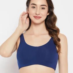 Clovia Blue Cotton Non Padded Full Coverage Beginners Bra-image-92