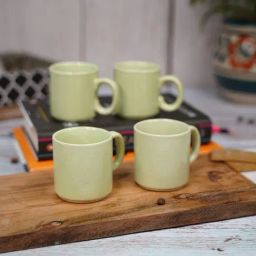 Living Roots Green Ceramic Mug - Set Of 4 (110 ml)-picture-18