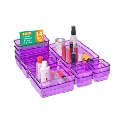 Myntra Elegant Homes Purple 6 Pieces Wardrobe Drawer Organisers-49