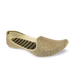 DESI COLOUR Men Gold-Toned Jute Woven Designed Mojaris-picture-11