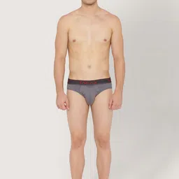 van heusen innerwear Van Heusen Men Grey Solid Colour Fresh Ultra Soft Briefs image 3