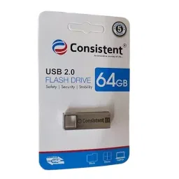 Consistent USB 2.0 Flash Drive 64 GB Grey Supports Windows, Mac and Linux, CTP10004-image-64