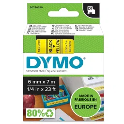DYMO 6mm x 7m Black Print on Yellow Tape Self-Adhesive Labels for Label Printer, S0720790-image-17
