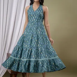 A&K Women Printed Fit & Flared Ethnic Dress-image-84