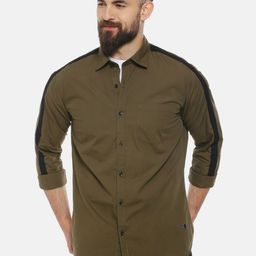 Campus Sutra Men Olive Green Regular Fit Solid Casual Shirt-image-48