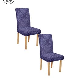 Cortina Set Of 2 Purple Printed Chair Covers-20