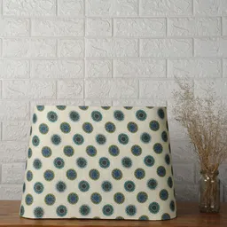 Grated Ginger Green & Beige Printed Contemporary Frustum Lampshade-29