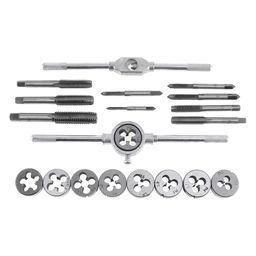 UPTODATETOOLS 20pcs Alloy Steel SAE, Tap and Die Set, Metric Standard Tap and Die, SAE Thread Tool, Essential Threading Home Tool Cutting Threads for Cutting External and Internal Threads image 1