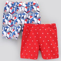 Honeyhap Premium Mid Thigh Length Anti-MicrobialBoxers Abstract Print Pack of 2 - White Red-image-46