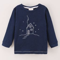 Ollypop Full Sleeves T-Shirt House Print - Blue-image-29