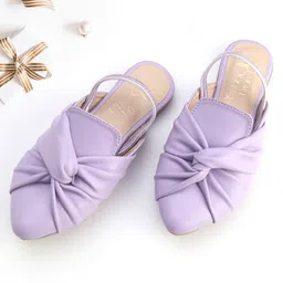 Hola Bonita Party Wear Slip On Belly Shoes  - Lilac Purple-picture-48
