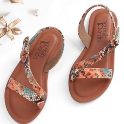 Hola Bonita Party Wear Slip On Sandal - Brown-image-31
