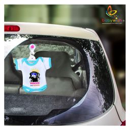 Babywish Baby on Board Car Decals Cloth Safety Sign Board Princess On Board Crown - Blue-image-100