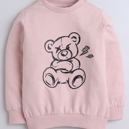 Aww Hunnie Full Sleeves Teddy Bear Printed Sweatshirt - Peach-image-42