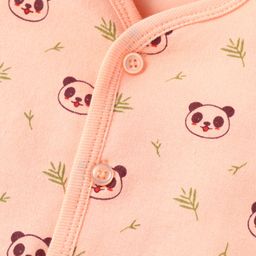 Tango Interlock Knit Half Sleeves Jhabla With Panda Print - Light Orange image 3