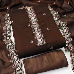 Maroosh Floral Embroidered Thread Work Unstitched Dress Material-image-82