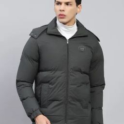 Monte Carlo Dark Green Regular Fit Quilted Hooded Jacket-image-86