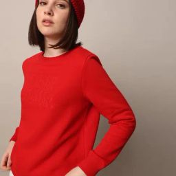 Only Red Embroidered Sweatshirt-8