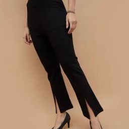 Code by Lifestyle Black Viscose Regular Fit Trousers-image-70