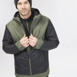 Quechua By Decathlon Khaki Brown Slim Fit Colour Block Sports Hoodie-image-58