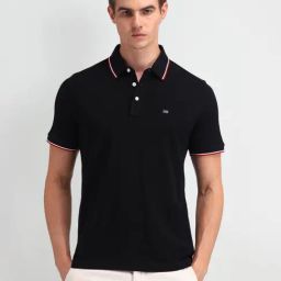 Arrow Sport Black Cotton Regular Fit Polo T-Shirt-image-28