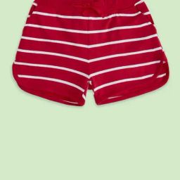 Pantaloons Junior Kids Red & White Cotton Striped Shorts-image-60