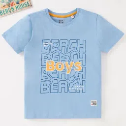 Ed-a-Mamma Kids Blue Cotton Printed T-Shirt-picture-0