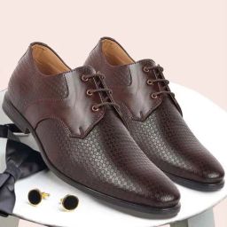 Fausto Men's Brown Derby Shoes-picture-17