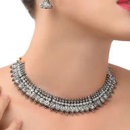 Zaveri Pearls Silver & Pearl White Alloy Casual Necklace Set-image-53