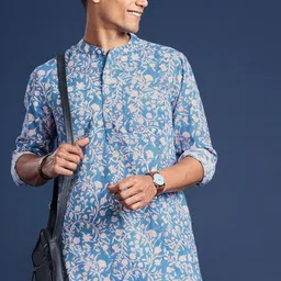Taavi Sanganeri Block Print Pure Cotton Kurta-image-10