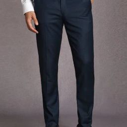 Louis Philippe Navy Slim Fit Checks Trousers-picture-20