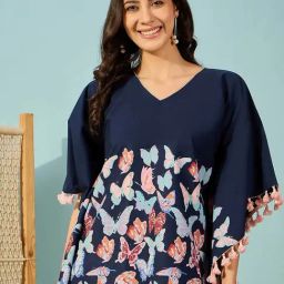 The Kaftan Company Blue Print Top-image-34