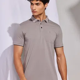 Red Flame Men Polo Collar Pockets T-shirt-image-98