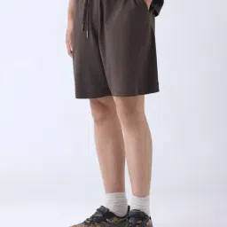 studiofit men Studiofit by Westside Brown Solid Relaxed-Fit Mid-Rise Shorts-picture-49