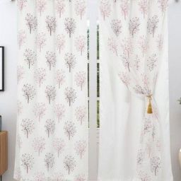 Aura White Floral Embroidered Black Out Window Curtain-picture-14