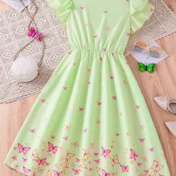 YK Floral Print Fit & Flare Dress-image-100