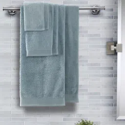 Maspar Blue Cotton 550 GSM Bath Linen Set-image-41