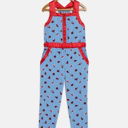 Nauti Nati Girls Blue & Red Printed Basic Jumpsuit-image-29