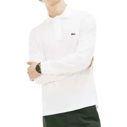 Lacoste White Classic Fit Cotton Polo T-Shirt-image-13