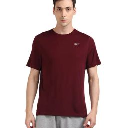 Reebok RE SS Maroon Regular Fit T-Shirt-image-93