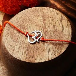 Ahilya Jewels 92.5 Sterling Silver Om Thread Rakhi cum Pendant-image-62