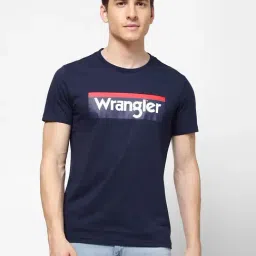 Wrangler Navy Regular Fit Printed T-Shirt-picture-34