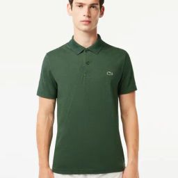 Lacoste Green Cotton Regular Fit Polo T-Shirt-image-4