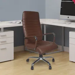 Adiko Systems Tan Leatherette High Cushion Back Back Executive Chair-image-50