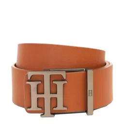 Tommy Hilfiger Tan Leather Reversible Belt for Men-image-0